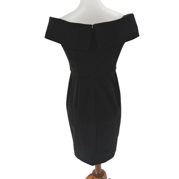 Calvin Klein Womens Black Off-Shoulder Sheath Dress 4P - Picture 2 of 10